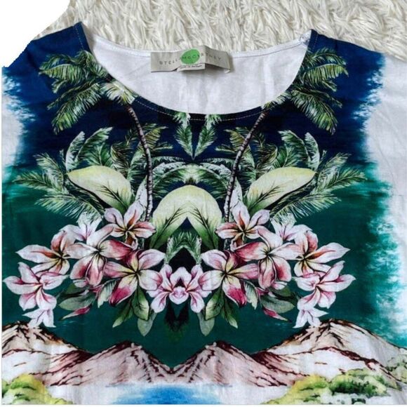 EUC Stella McCartney Tropical Print T-Shirt - Size 38 - Picture 2 of 4